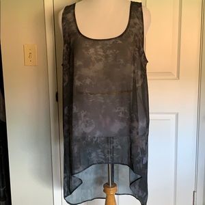 Floral skull woven long tank topper
